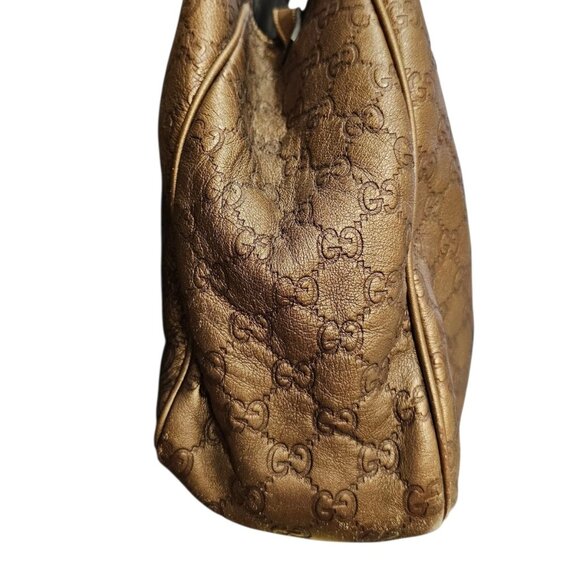 GUCCI Metallic Guccissima Large GG Twins Shoulder Tote Bronze Leather Monogram - Picture 15 of 16